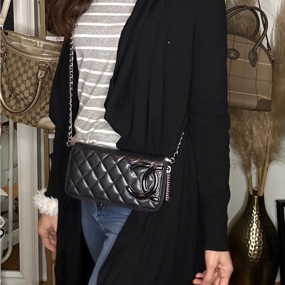 Chanel Cambon Zip Around Organizer Wallet Quilted Lambskin Black - Picture 2 of 11